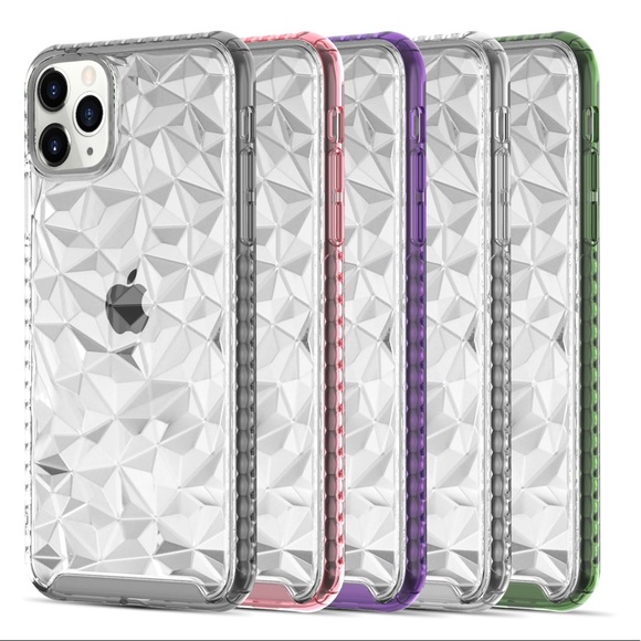 iPhone 11 Pro Max Case Clear 3D Diamond Green Case - Picture 8 of 8
